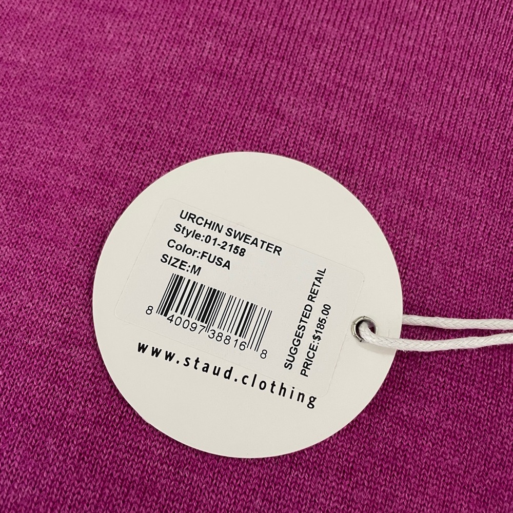 Staud urchin turtleneck sweater in fuchsia - Picture 2 of 5